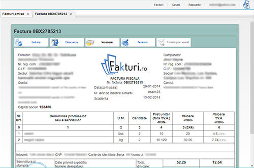 Emiterea facturilor